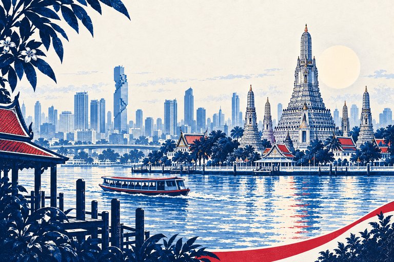 Bangkok, Thailand — original destination illustration
