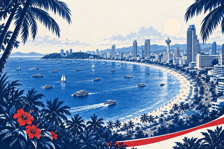 Chonburi, Thailand — original destination illustration