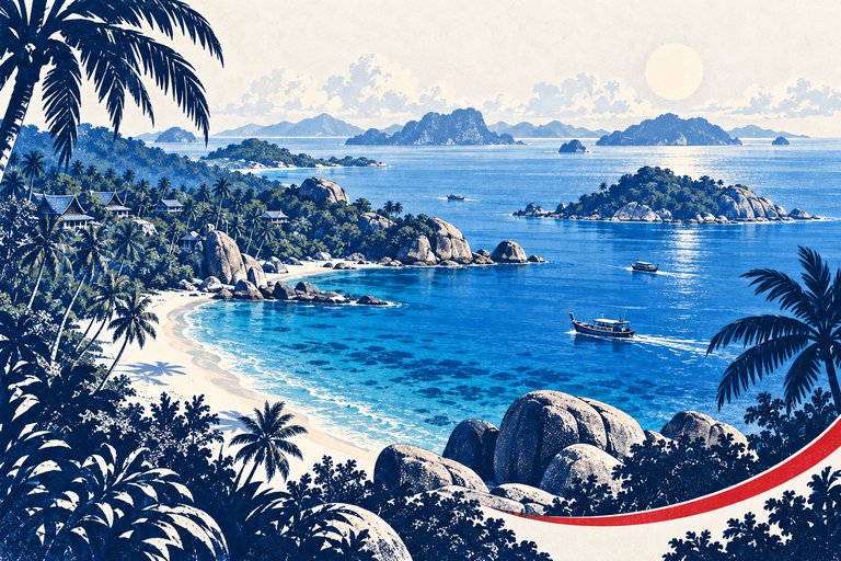 Surat Thani, Thailand — original destination illustration