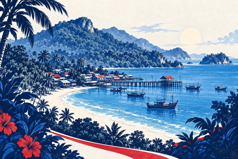 Trat, Thailand — original destination illustration