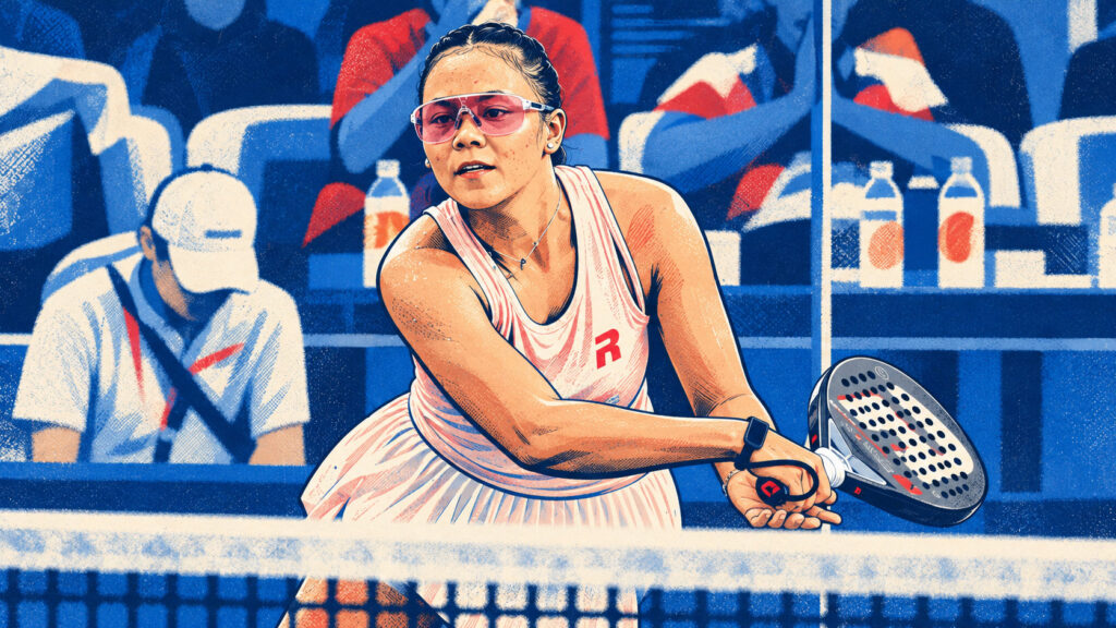 Editorial illustration adapted from an original photograph: Novela Putria at FIP Bronze Yogyakarta 2026.